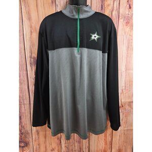 NHL Dallas Stars Quarter Zip Pullover Mens 2XL Black Gray Green Official License